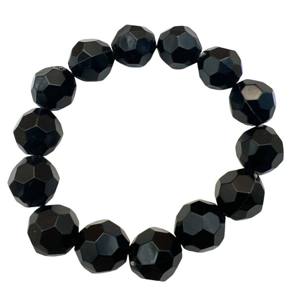 Black Beaded Necklace & Bracelet Set.  C3 - Picture 11 of 14